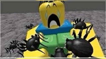 The crying noob covered in spiders